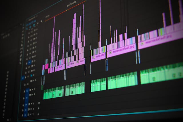 imagem que mostra a área de trabalho de um software de edição de audio